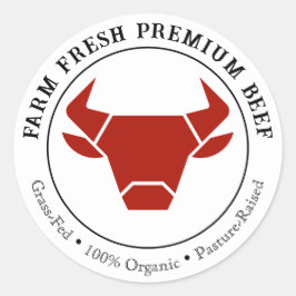 Produktkennzeichnung "Fresh Premium Beef Business" Runder Aufkleber