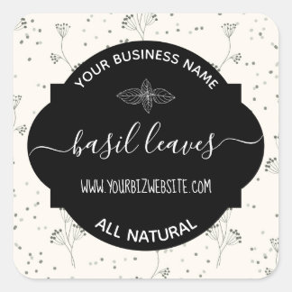 Produktkennzeichnung für Herb- und Gewürzjar Quadratischer Aufkleber