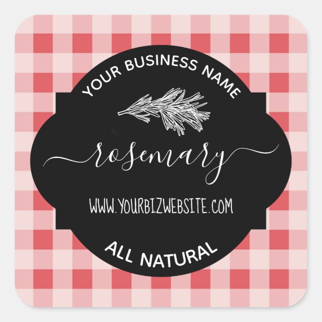 Produktkennzeichnung für Herb- und Gewürzjar Quadratischer Aufkleber (Vorderseite)