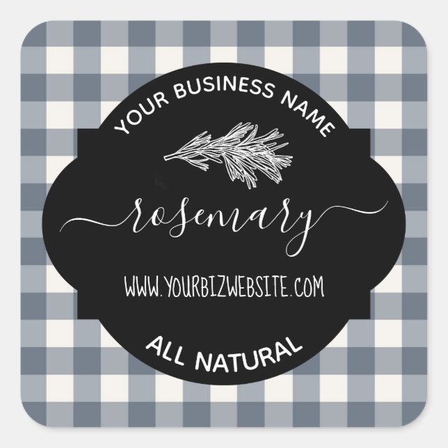 Produktkennzeichnung für Herb- und Gewürzjar Quadratischer Aufkleber (Vorderseite)