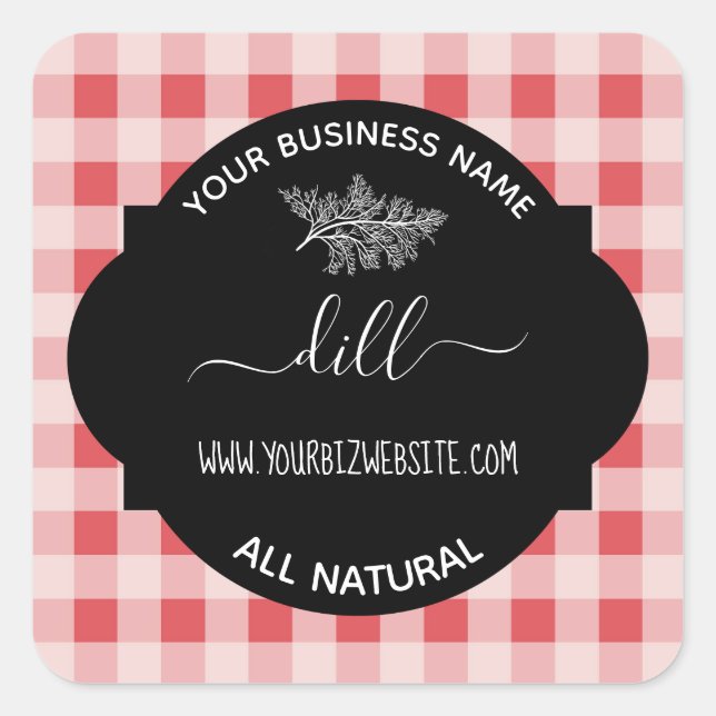 Produktkennzeichnung für Herb- und Gewürzjar Quadratischer Aufkleber (Vorderseite)