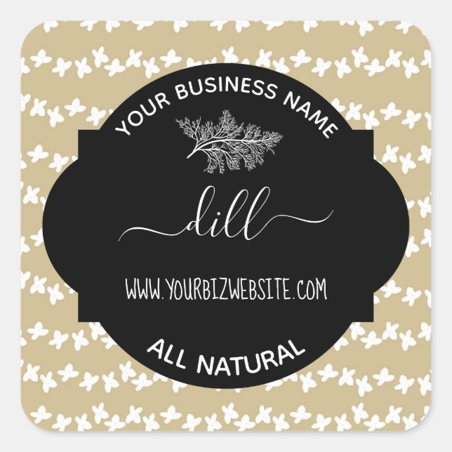 Produktkennzeichnung für Herb- und Gewürzjar Quadratischer Aufkleber (Vorderseite)