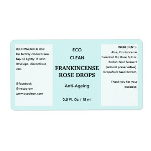 Produktkennzeichnung für Minimalistisches Aqua-Öl