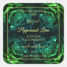 Produktkennzeichnungen für blühende dunkelgrüne un