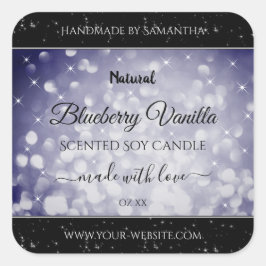 Produktkennzeichnungen für moderne Ozeanblauer fun Quadratischer Aufkleber