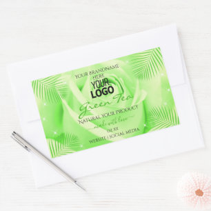 Produktkennzeichnungen Logo für hellgrüne Rose Pal Rechteckiger Aufkleber