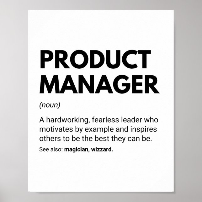 Produktmanager Funny Boss Definition Poster (Vorne)