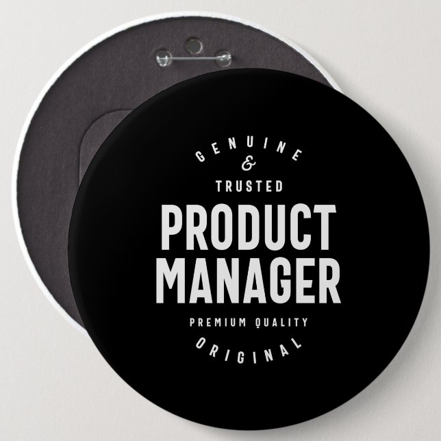 Produktmanager Jobbezeichnung Geschenk Button (Vorne & Hinten)