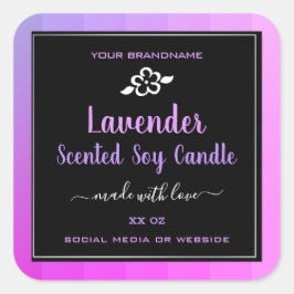 Produktverpackungsmarken Lavendel Lila und schwarz Quadratischer Aufkleber