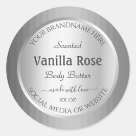 Produktverpackungsmarken Silver Gray Colors Runder Aufkleber