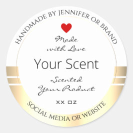 Produktverpackungsmarken weiß und Gold Runder Aufkleber