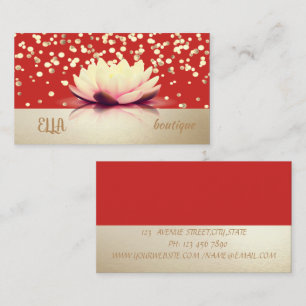 Profesionell Modern, Gold Konfetti, Rot, Lotus Visitenkarte
