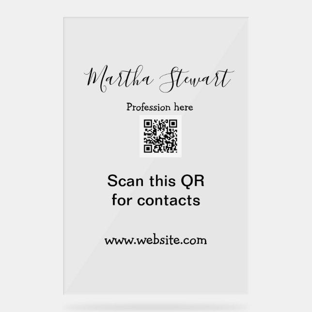 Profession add QR code details website company bus Acrylschild (Vorderseite)