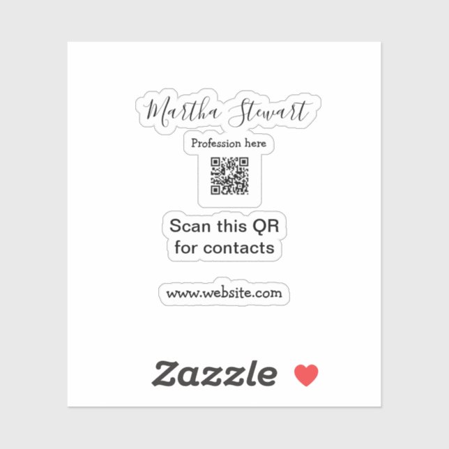Profession add QR code details website company bus Aufkleber (Blatt)