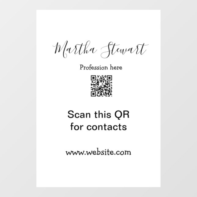 Profession add QR code details website company bus Fensteraufkleber (Blatt)