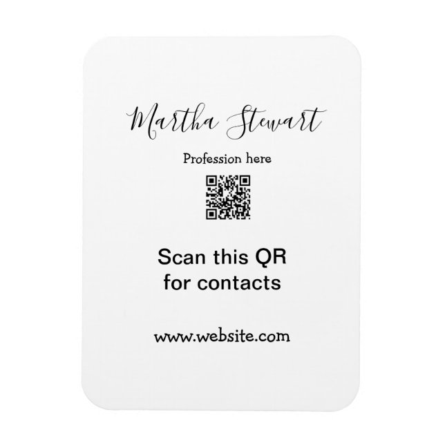 Profession add QR code details website company bus Magnet (Vertikal)