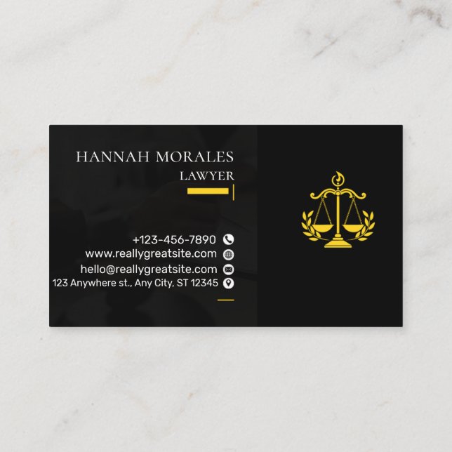 Professional Attorney Business Card | Lawyer  Visitenkarte (Rückseite)