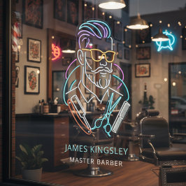 Professional Barber Haircut Shave Grooming Stylish Fensteraufkleber
