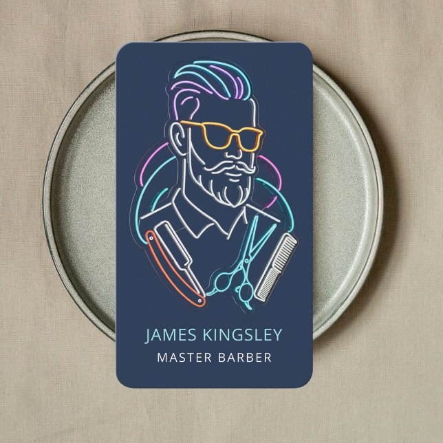 Professional Barber Haircut Shave Grooming Stylish Visitenkarte (Von Creator hochgeladen)