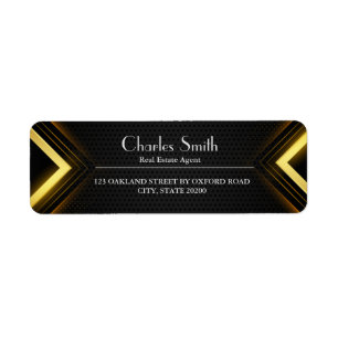 Professional Black and Gold Return Address