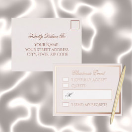 Professional Blush Foil Holiday Response Card Folien Feiertagspostkarte