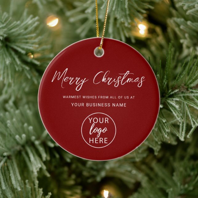 Professional Business Logo Christmas Holiday Keramik Ornament (Baum)
