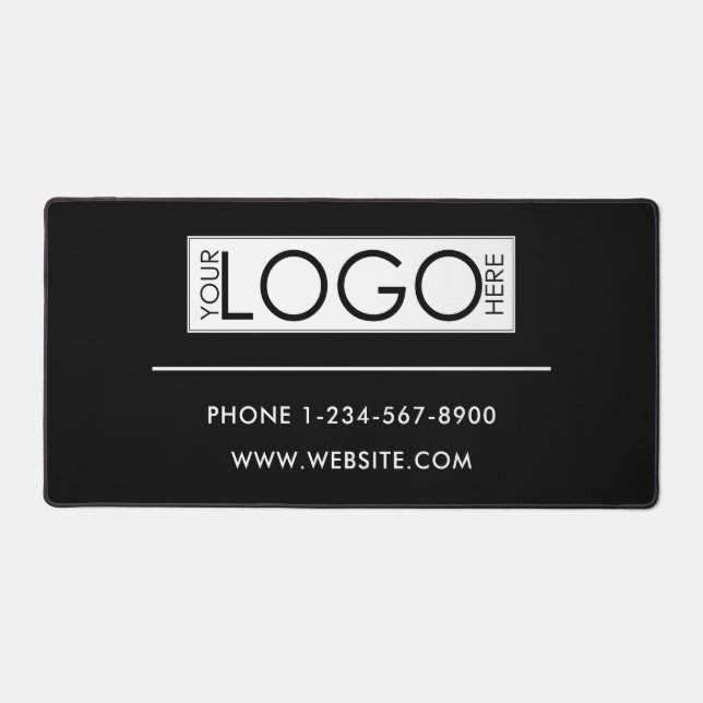 Professional Business Logo Contact Details Simple Schreibtischunterlage (Vorderseite)