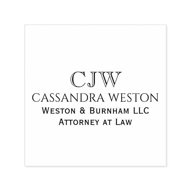 Professional Business Name Title Initials #2 Permastempel (Design)