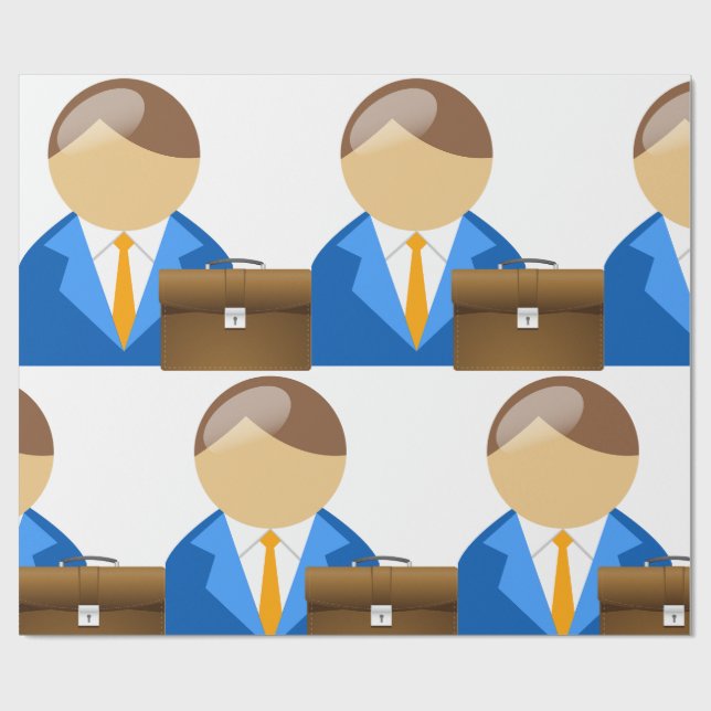 Professional Businessman Icon with Briefcase Geschenkpapier (Flach)