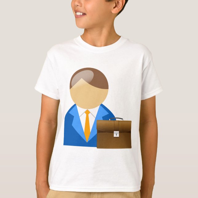 Professional Businessman Icon with Briefcase T-Shirt (Vorderseite)