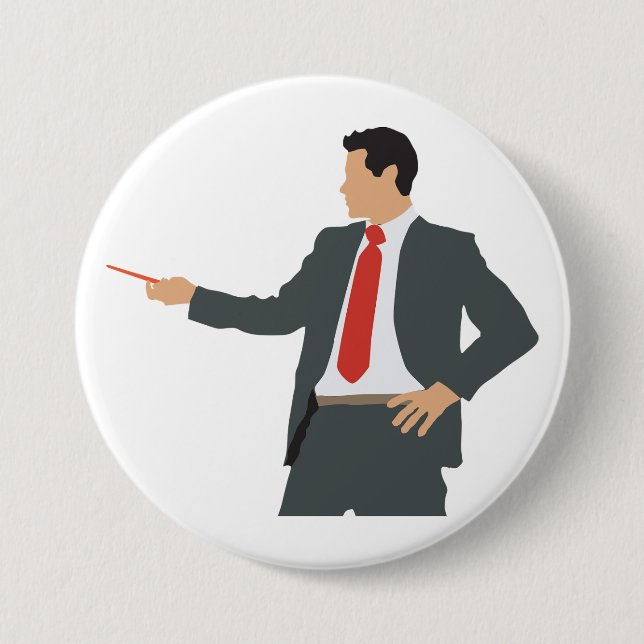 Professional Businessman in Suit with Pointer Button (Vorderseite)