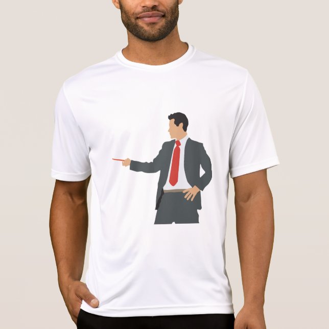 Professional Businessman in Suit with Pointer T-Shirt (Vorderseite)