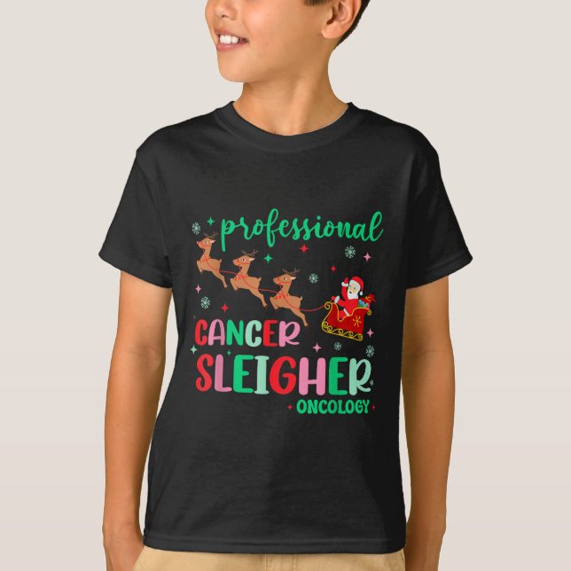 Professional Cancer Sleigher Oncology Nurse Christ T-Shirt (Vorderseite)