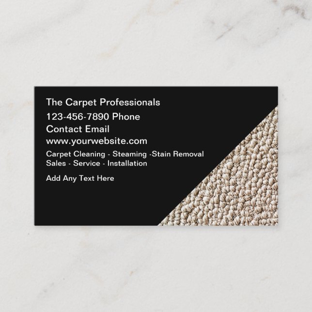 Professional Carpet And Flooring Theme Visitenkarte (Vorderseite)