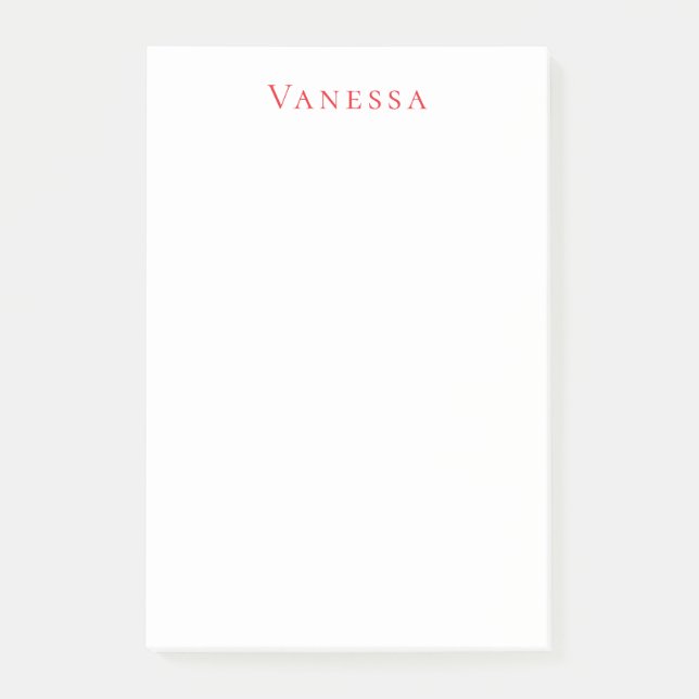 Professional classical font own name custom red post-it klebezettel (Vorderseite)