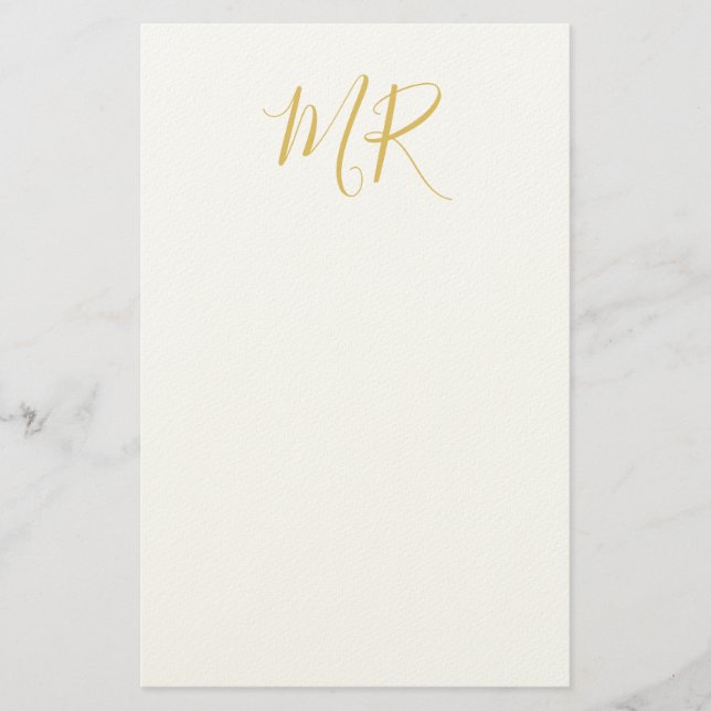 Professional Classical Monogram Minimalist Plain Briefpapier (Vorderseite)