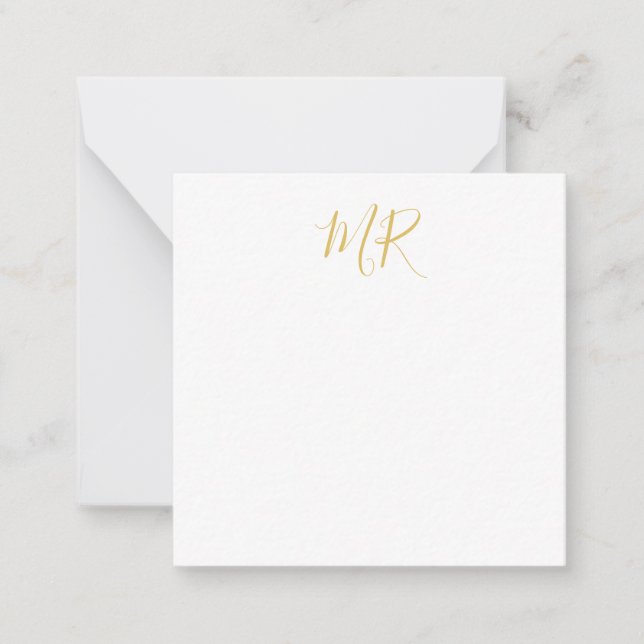 Professional Classical Monogram Minimalist Plain Mitteilungskarte (Vorderseite)