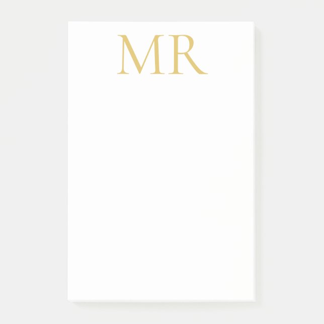 Professional Classical Monogram Minimalist Plain Post-it Klebezettel (Vorderseite)