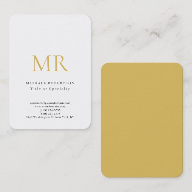 Professional Classical Monogram Minimalist Plain Visitenkarte (Vorne/Hinten)