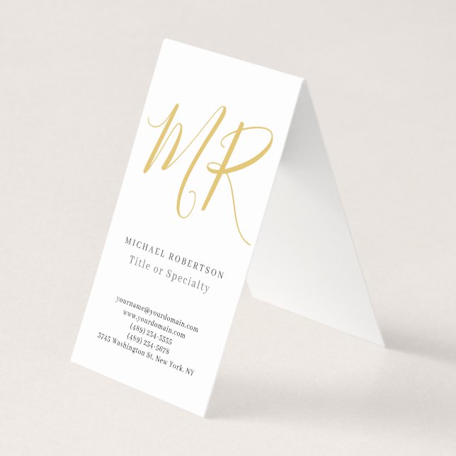Professional Classical Monogram Minimalist Plain Visitenkarten (Vorderseite)