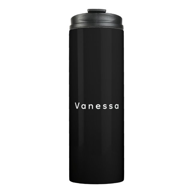 Professional classical plain name custom black thermosbecher (Vorderseite)