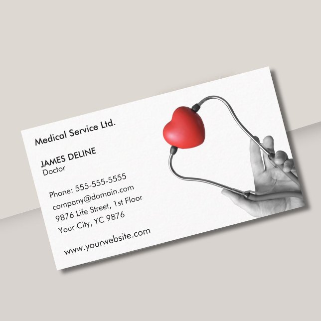 Professional Clean Medical Doctor Business Card Visitenkarte (Von Creator hochgeladen)