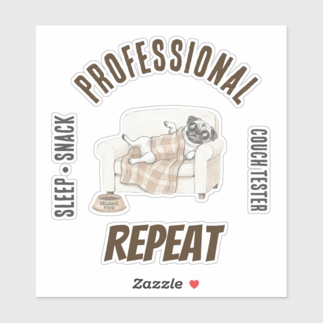 Professional Couch Tester – Cozy Paws Collection Aufkleber (Blatt)