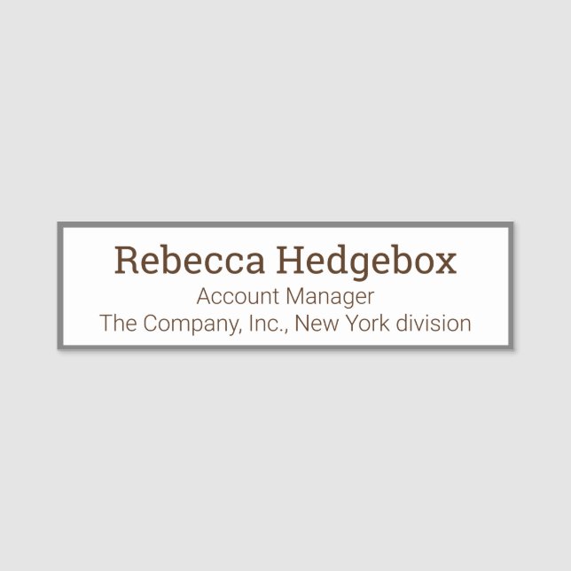 Professional Custom Employee Tittle Company Namensschild (Vorderseite)