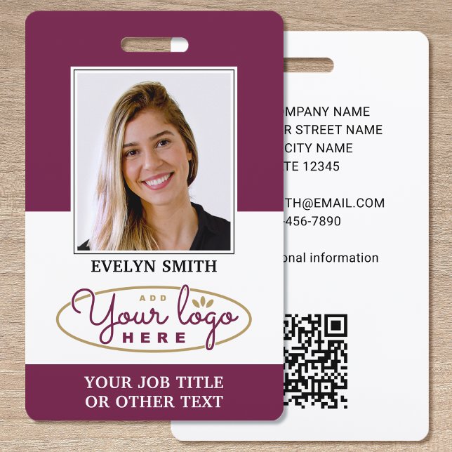 Professional Custom Logo Photo ID Security Plum Ausweis (Von Creator hochgeladen)