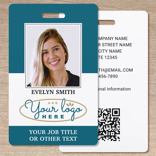 Professional Custom Logo Photo ID Security Teal Ausweis (Von Creator hochgeladen)