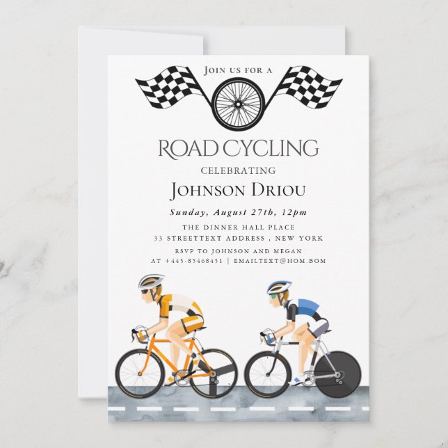 Professional Cycling Race Sports Invitation Einladung (Vorderseite)