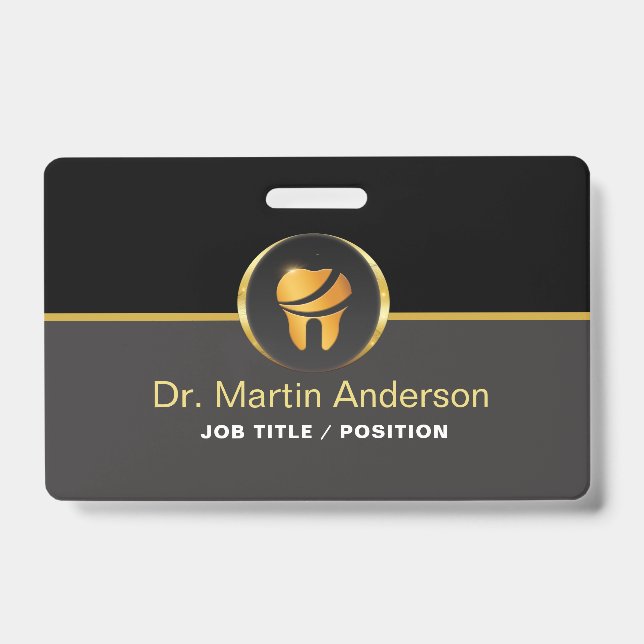  Professional Dental Clinic Gold Tooth Logo Ausweis (Vorderseite)