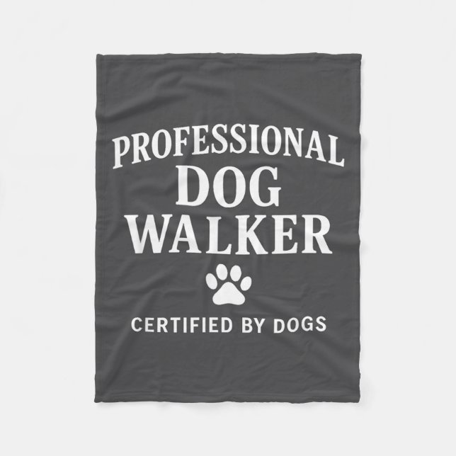 Professional Dog Walker - Certified By Dogs Gift  Fleecedecke (Vorderseite)