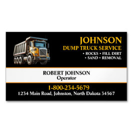 Professional Dump Truck Service Magnetische Visitenkarte